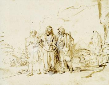 Rembrandt_Christ_with_two_disciples